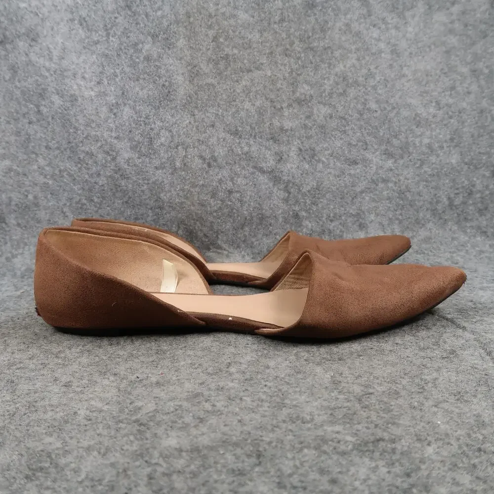 A New Day Shoes Womens 9 Flats D'orsay Slip On Pointy Toe Brown Casual Classic